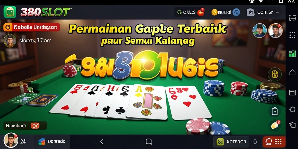 Tampilan gameplay seru di aplikasi Gaple 380SLOT.