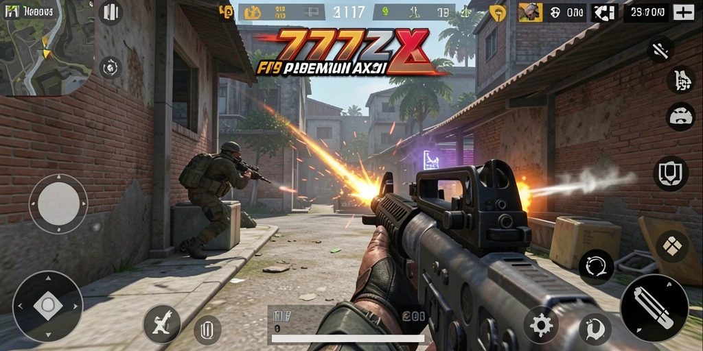 Tangkapan layar gameplay 777ZX menampilkan aksi tembak-menembak yang mendebarkan.