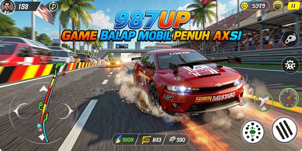Gameplay menegangkan dengan mobil balap yang memukau.