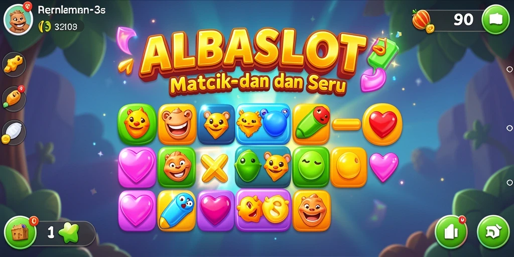 Tampilan gameplay seru ala Match-3 di ALBASLOT.
