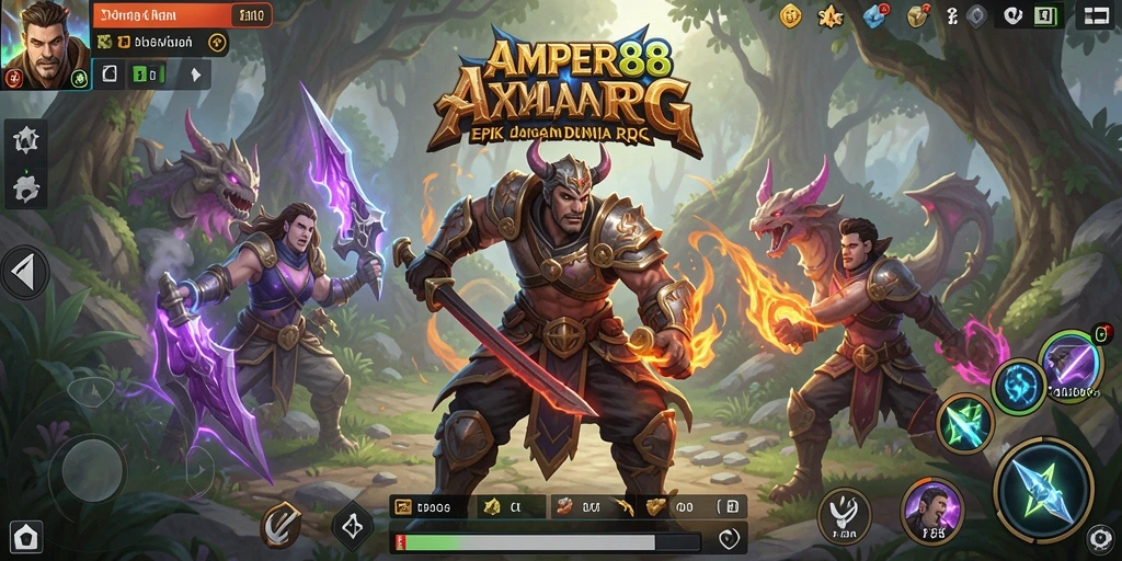 Tampilan menakjubkan dari gameplay RPG AMPER88.