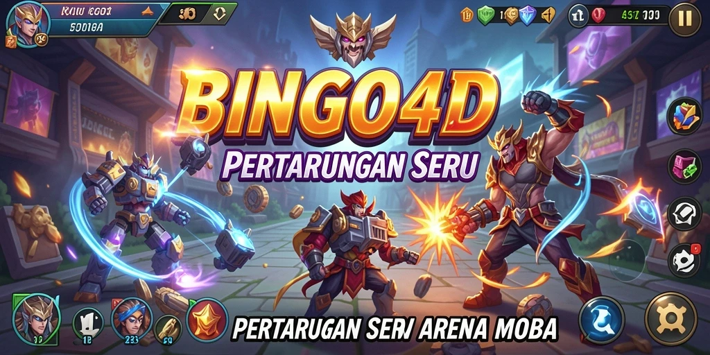 Gameplay seru BINGO4D dengan karakter unik dan strategi tim.
