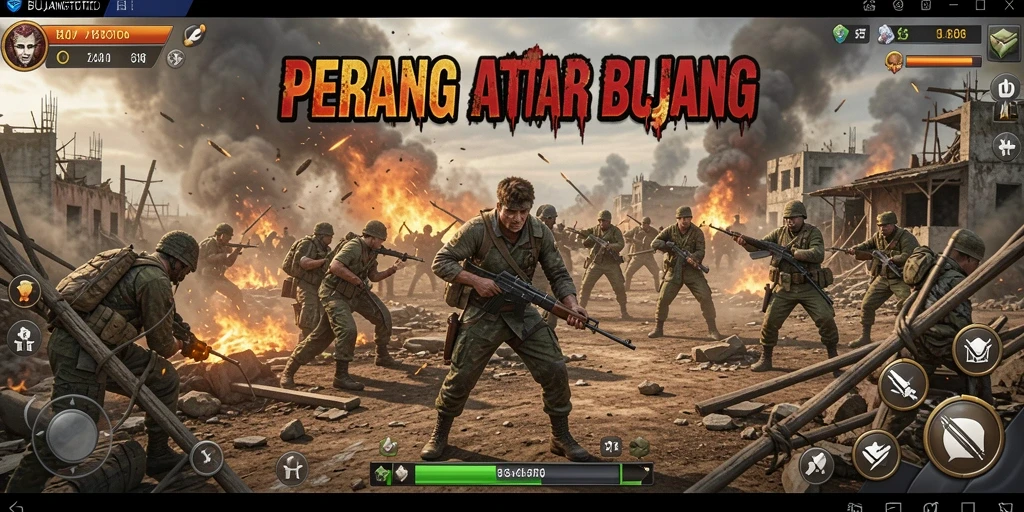 Tampilan gameplay seru dalam arena pertempuran BUJANGTOTO.