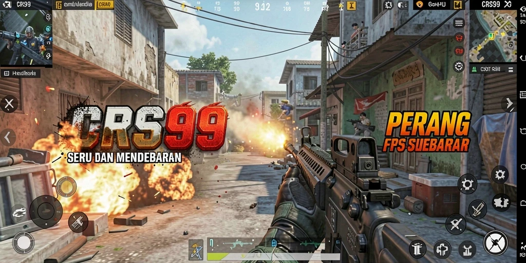 Tampilan gameplay CRS99: aksi tembak-menembak yang seru dan mendebarkan.