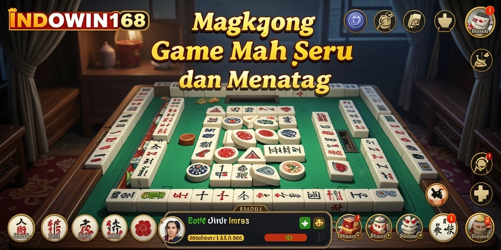 Screenshot gameplay INDOWIN168 menampilkan suasana Mahjong yang seru dan mendebarkan.