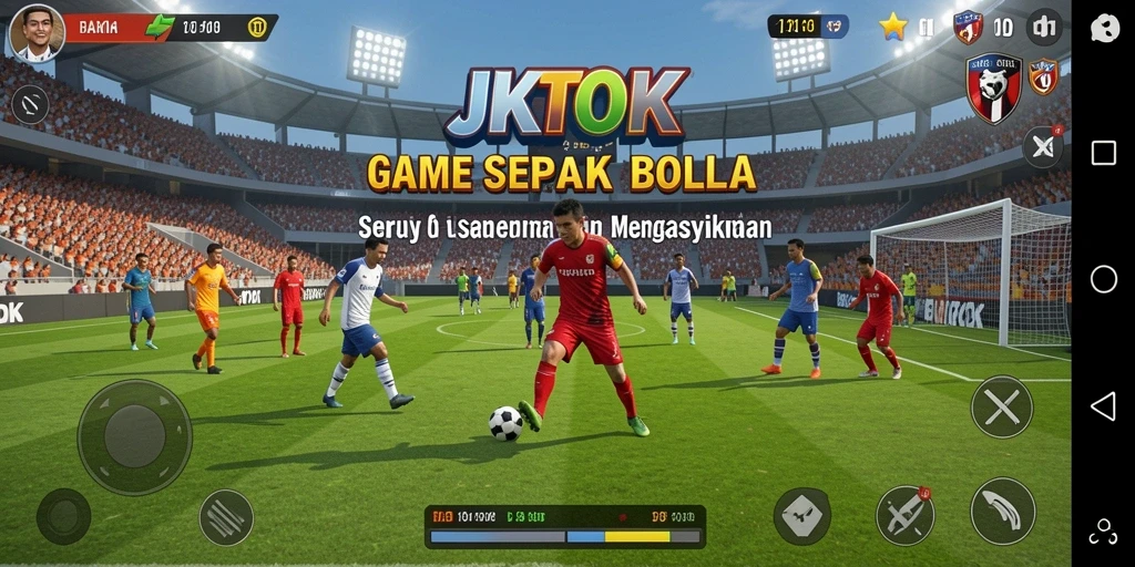 Screenshot permainan JKTOK menunjukkan aksi seru di lapangan.