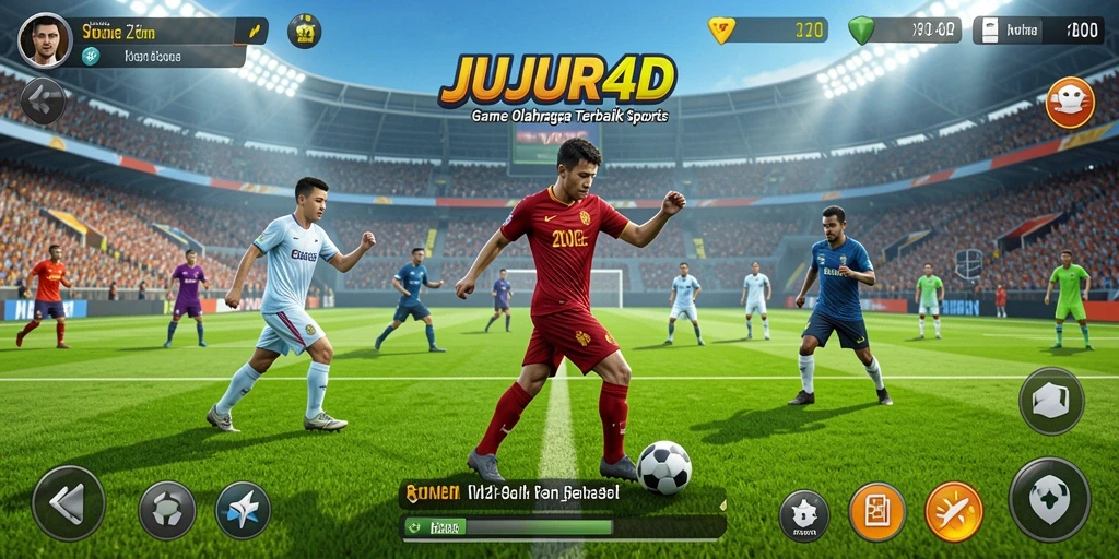 Tampilan gameplay JUJUR4D yang mendebarkan dengan aksi olahraga nyata.