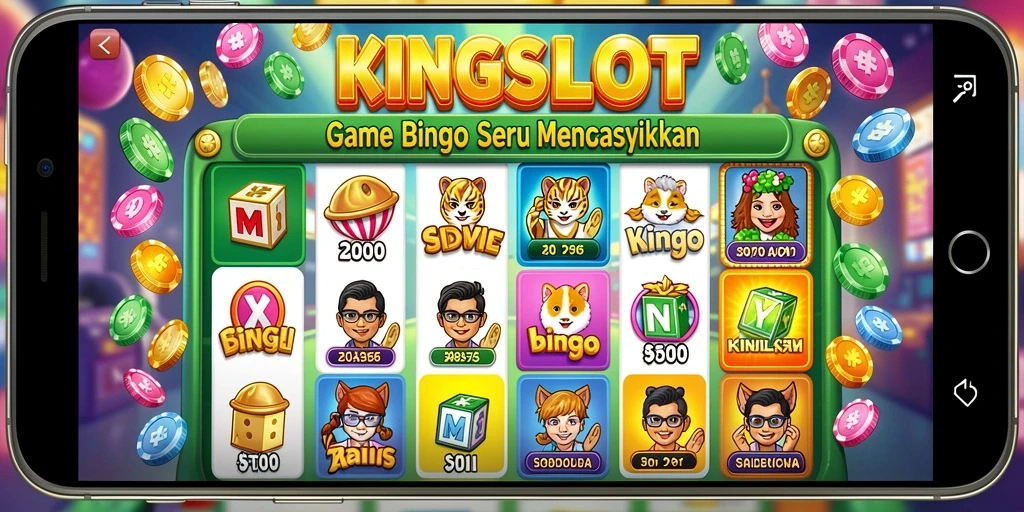 Tampilan antarmuka gameplay Bingo KINGSLOT yang menarik dan interaktif.