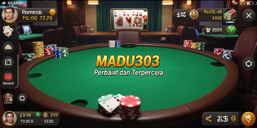 Tampilan gameplay Poker yang mendebarkan di MADU303.