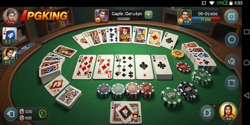 Tampilan gameplay Gaple yang mengasyikkan di PGKING.
