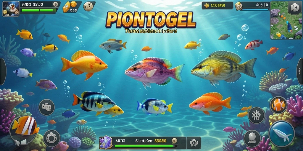 Tangkapan layar permainan Tembak Ikan PIONTOGEL yang menyenangkan.