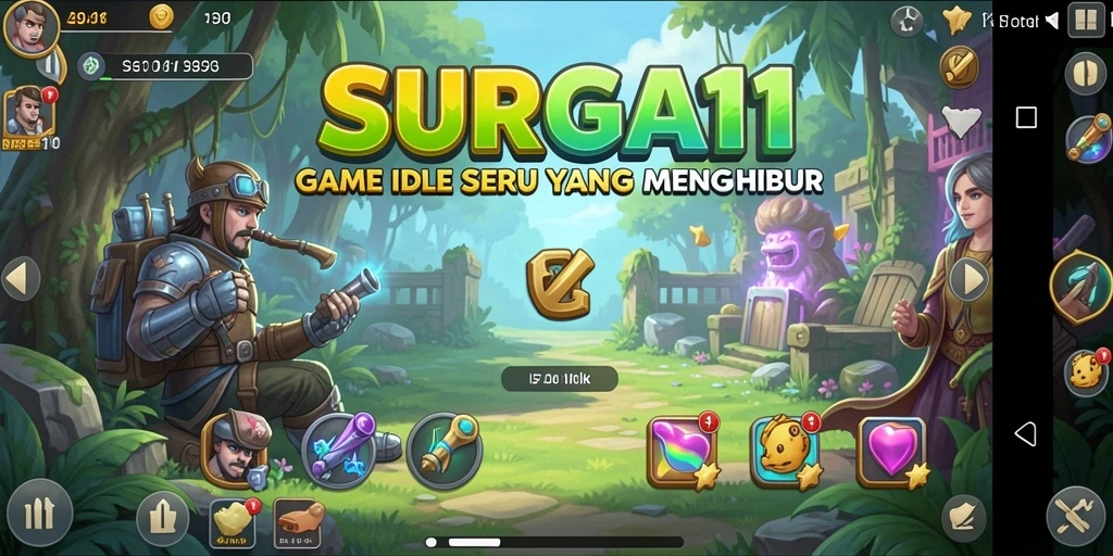 Tangkapan layar permainan SURGA11 dengan gameplay Idle yang mendebarkan.
