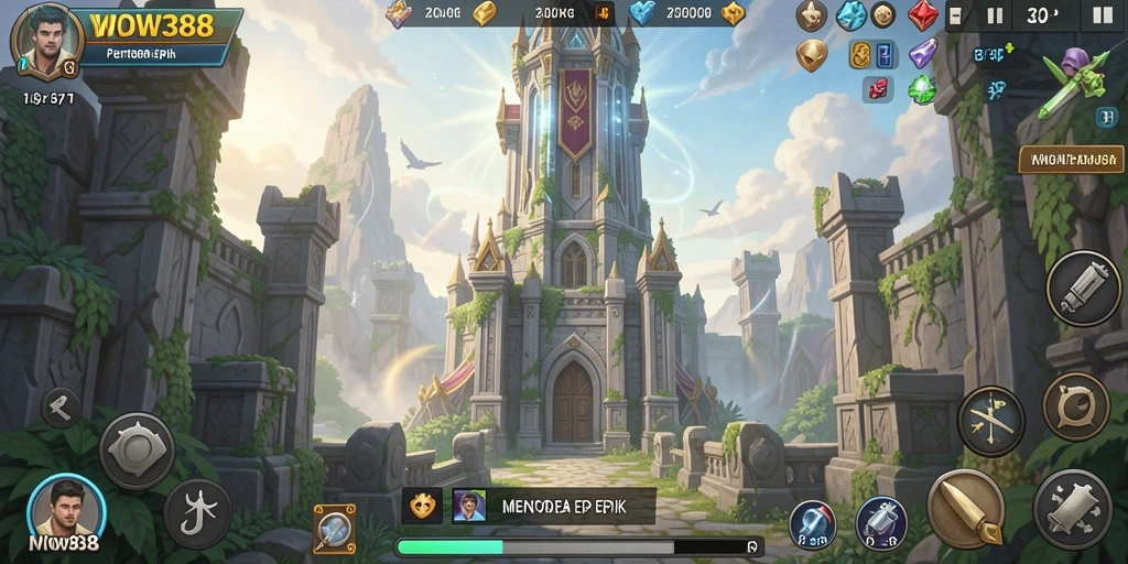 Tangkapan layar gameplay WOW388 yang menampilkan pertahanan menara yang strategis.