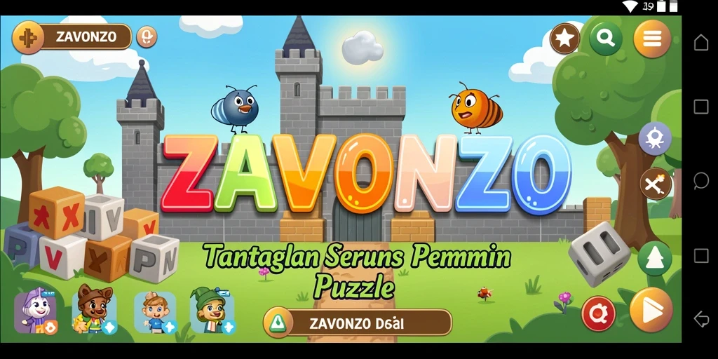 Screenshot gameplay ZAVONZO menampilkan tantangan puzzle yang menarik.
